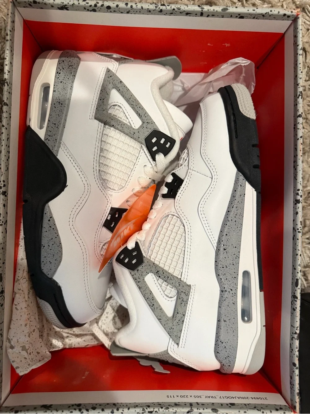 Jordan Men’s White & Cement Gray Athletic Sneakers